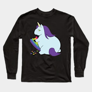 A Magical Mess Logo - Unicorn chomping on a rainbow Long Sleeve T-Shirt